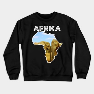 African Wildlife Continent Blue Sky Elephants Crewneck Sweatshirt